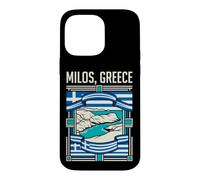 Milos Greece Flag Coastal Islands Aegean Sea Retro Art Case for iPhone 14 Pro Max