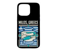 Milos Greece Flag Coastal Islands Aegean Sea Retro Art Case for iPhone 15 Pro Max