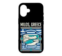 Milos Greece Flag Coastal Islands Aegean Sea Retro Art Case for iPhone 16