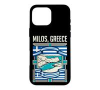 Milos Greece Flag Coastal Islands Aegean Sea Retro Art Case for iPhone 16 Pro Max