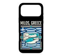 Milos Greece Flag Coastal Islands Aegean Sea Retro Art Case for iPhone 17 Pro Max
