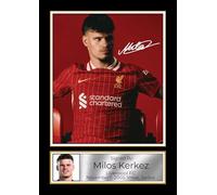 Milos Kerkez Signed Autograph Poster Print - Liverpool FC Left-Back - Soccer Memorabilia Gift for Fans, A4 Poster + Silver Frame