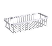 Milos Rectangular Wall Mounted Wire Basket | Chrome | Stainless Steel | 300mm x 70mm x 130mm