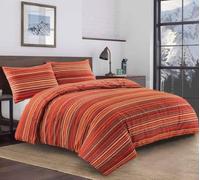 Milosc Leon Stripe Lines Luxury Printed Duvet Cover Set Easy Care Bedding Set Red Blue Soft Duvet Covers (Stripe Red, Double)