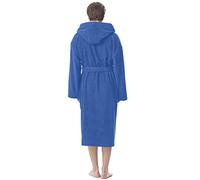 Milosc Men And Women 100% Cotton Terry Towelling Hooded Bath Robes Small to Large Bright Colours Highly Absorbent & Durable Gift Pack (XL, Cobalt)