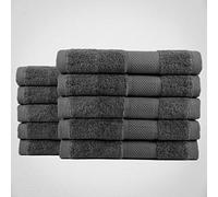 Milosc Pack of 12 Face Cloth Luxury Quality 600gsm 100% Cotton Extra Soft Hand Cloth Wash Cloth Super Absorbent Gym Walking Make up Remover Towel Clothes Set (Charcoal)