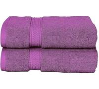 Milosc Pack of 2 Jumbo Bath Sheets 90 x 180 cm 100% Egyptian Cotton Large Premium Extra Soft Quick Absorbent Hotel Quality Towels Gift Set (Purple)