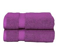 Milosc Pack of 2 Large Bath Towels Set Super Absorbent 500GSM 100% Egyptian Cotton Hotel Quality Quest Towel Extra Soft Set (Purple)
