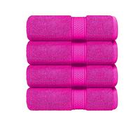 Milosc Pack of 4 Hand Towels Set Super Absorbent 550GSM 100% Egyptian Cotton Hotel Quality Quest Towels Set Small Hand Towel For Bathroom Size 50x80 (Pink)