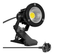 Milpoel COB LED Clip on Spot Lights, 7W, 3M Cord, IP65 Waterproof, for Indoor/Outdoor Pathway, Deck, Lawn, Patio, Walkway, Billboard (White Light, 1Pack)