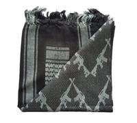 MILSPEC SURPLUS 100% Cotton Shemagh Scarf Arab Face Mask Dust Cover Keffiyeh Head Neck Wrap Digital Camouflage Gun Grenade Skull Star Pattern Scarves (Black Gun)