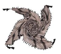 MILSPEC SURPLUS Shemagh Scarf Cotton Arab Head Cover Desert Palestinian Keffiyeh Tactical Army Scarf Hand Made (Lilac Grey/Black with Tassel)