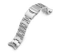 MiLTAT 20 mm Super-O Boyer Watch Strap for Medium Seiko Diver SKX023, Breasted, silver, L, Classic