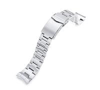 MiLTAT 20mm Super-O Boyer Watch Strap for Seiko Baby mm 200 Brushed V Clasp, silver, L, Classic