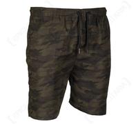 Miltec Elastic Waist Swim Summer Abroad Army Camouflage Shorts - Woodland Camo