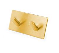 Milti Towel Hook Self-Adhesive Brushed Stainless Steel 304 in Gold | Designer towel holder without drilling for your bathroom or kitchen, no more drilling, high-quality 3M adhesive