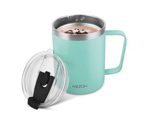 MILTON 14 Oz Travel Mugs for Hot Drinks with Straw, Vacuum Insulated Coffee Cup Flask with Lid, Double Walled, Stainless Steel, Keeps Drinks Hot or Cold for 10 Hours, Dishwasher Safe, Clifton 400