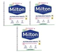 Milton 3 x 28 Sterilising Tablets for Cleaning Baby Feeding Accessories and Breastfeeding Equipment Cleaning Baby Bottles Rinse-Free Ideal for Travel Home Household Hygiene (84 Tablets)
