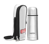 Milton 350 ml Insulated Flask, Leakproof Stainless Steel Water Bottle | Double Wall Vacuum Insulation, Keeps Drinks Hot & Cold 24 Hours, Dishwasher Safe, Plain lid