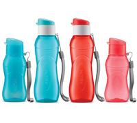 MILTON 4 pack 6 and 12 oz Kids Water Bottle for School Leak Free Flip Lid- Portable Small Sports Water Bottle for Adults Carry Strap Party Favors for Kids Prizes Gifts Goodie Bag Stuffers Bulk Pack