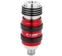 Milton 5 in ONE™ Universal Safety Exhaust Quick-Connect Industrial Coupler 1/4" Male NPT, Accepts All Major Interchanges, Safely Disconnect and Eliminate Potentially Dangerous Hose Whip