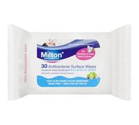 Milton Antibacterial Surface Wipes - 30 Wipes/pack - Antiseptic Moist Tissues for Kitchen, Desk & Baby Items - Fragrance-Free, No Rinse Needed - Pack of 3 | SterlingSquare