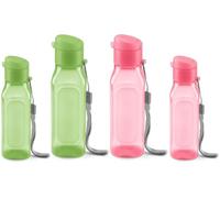 MILTON Bulk Water Bottles Set of 4 - 10 and 17oz Multicolor Bottles for Kids and Adults - Leak Proof with Carry Strap - Square Reusable Bottles for Juice, Drinks BPA-Free Dishwasher-Safe