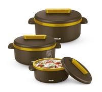 MILTON Casserole Set of 3 (0.38, 0.78 & 1.34L) | PU Insulated, Hot Pot for Food