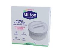 MILTON Combi Microwave Or Cold Water Steriliser in White - Fits Five Wide Neck Bottles of Any Brand