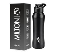 MILTON Comet 1000 Stainless Steel Water Bottle 1000 ml, Single Walled, ISI Certified I Leak Proof Lid, Rust Proof I For School, Office, Gym I Black