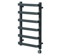 Milton Curved Digital Thermostatic Electric Heated Towel Rail | Anthracite | Mild Steel | 800mm x 500mm