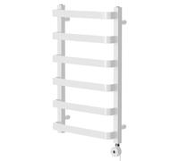 Milton Curved Digital Thermostatic Electric Heated Towel Rail | White | Mild Steel | 800mm x 500mm