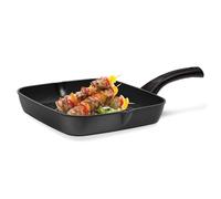 Milton Die Cast Grill Pan, 24 cm, Black | Induction & Flame Safe | Non Stick | Dishwasher Safe