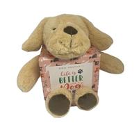 MILTON & DREW Cuddly Pup I Dog Heatable Stuffed Toy I Hot or Cold Insert I Lavender Scented I Funky Gift Box