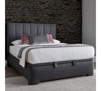 milton fabric ottoman storage double bed in slate