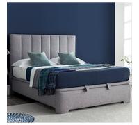 milton fabric ottoman storage king size bed in grey