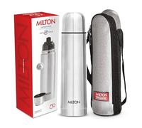 Milton Vacuum Flask for Hot Drink 1 Litre (34 oz), Stainless Steel Double Walled Insulated Water Bottle for 24 Hour Hot and Cold Drinks with Cover, Leak Proof, BPA Free, Thermosteel Flip Lid 1000 ml