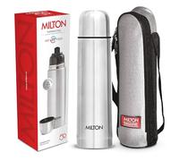 Milton Flask 750 ml (25 oz) Insulated Water Bottle with Cover, Flip Lid | Stainless Steel, Double Wall Vacuum Insulation, Keeps Drinks Hot & Cold up to 24 Hours, Leak Proof, Silver