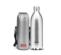 Milton Insulated Water Bottle, Stainless Steel Double Walled Vacuum for 24 Hours Hot and Cold with Cover, Leakproof, BPA Free, Thermosteel Duo DLX 1500 (51 oz) Silver