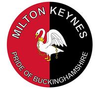Milton Keynes - Pride of Buckinghamshire - (Two Pack) 80mm Diameter Car Bumper Window Decal Sticker