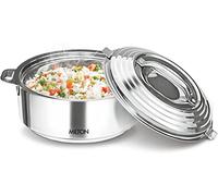 Milton Galaxia 2500 Insulated Stainless Steel Casserole, 2500 ml | 84 oz| 2.6 qt. Thermal Serving Bowl, Keeps Food Hot & Cold for Long Hours, Elegant Hot Pot Food Warmer Cooler, Silver
