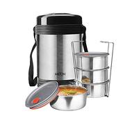 Milton Legend 4 Lunch Box Tiffin Insulated Stainless Steel, 800ml, Silver