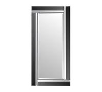 Milton Manor Large Black and Mirror Bevelled Dress Wall Mirror 5Ft9 X 2Ft9 (174cm X 85cm)