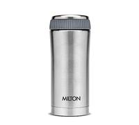 Milton Optima Double Walled Vacuum Insualted Food Flask, Soup Flask, Food Container, 350 ml | 12 oz | Hot and Cold for Long Hours, 18/8 Stainless Steel, Rust and Leak-Proof, BPA-Free | Silver