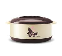 MILTON Orchid 2500 Inner Stainless Steel Serving Casserole with Lid, PU Insulated Kitchen Hot Pot, Keeps Food hot & Fresh for Roti, Biryani, 2360 ml, Dark Brown