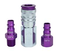 Milton S-303VKIT Kit, 3pc Hi-Flo V Style 1/4", Purple, 3-Pieces