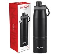 Milton Sparkle 900 Thermosteel Water Bottle with Easy Sip Cap and Handle, 925 ml, Vacuum Insulated Stainless Steel, Hot and Cold, On The Go Bottle for Office College, Black