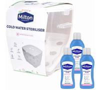 Milton Sterilising Bundle Cold Water Steriliser With 3 X 500Ml Sterilising Fluid