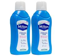 Milton Sterilising Fluid 500ml Baby Bottle Cleaner Cold Water Steriliser Ideal For Breastpumps Surfaces Home Soothers Toys Anti-Germ Efficacy - Pack of 2