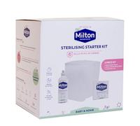 Milton Sterilising Starter Kit, Baby Sterilising Essentials, Including Milton Baby Bottle Cleaner, Milton Cold Water Steriliser and 28 Milton Sterilising Tablets
